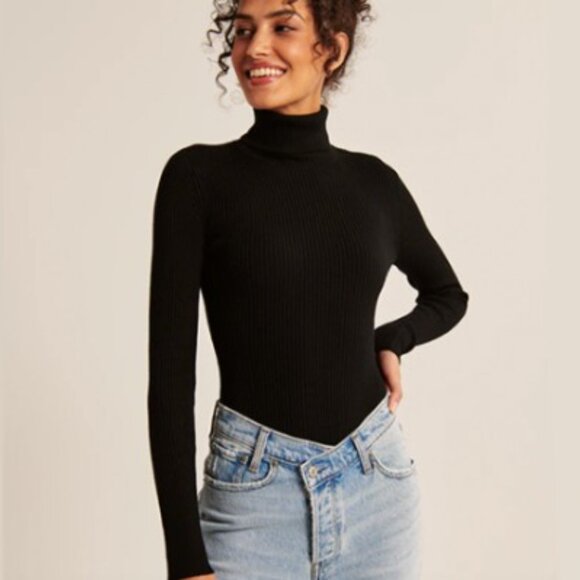 Abercrombie and Fitch Turtleneck Sweater Ribbed Knit Bodysuit. Size M - Picture 1 of 7